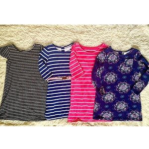 H&M/Gymboree Striped T-Shirt Swing Dress Lot/Bundle •Size 7/8
